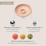 Бебешка играчка Taf Toys - Купа с 5 сензорни топки