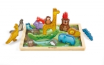 Дървен пъзел Hape - Царството на животните, 22 части