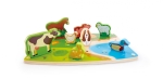 Дървен пъзел Hape - Домашни животни, 9 части