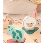 Дървен звуков пъзел Hape - Животни, 6 части