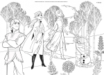 Двулицев пъзел за оцветяване Lisciani - Frozen, 24 части