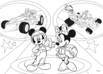 Двулицев пъзел за оцветяване Lisciani - Mickey Mouse, 24 части