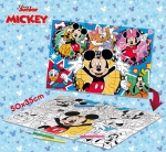 Двулицев пъзел за оцветяване Lisciani - Mickey Mouse, 24 части