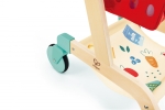 Дървен комплект за игра 2 в 1 Hape - Пазарска количка и кошница
