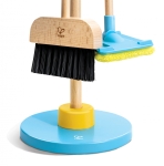 Игрален комплект Hape - Метла и стойка за почистване, 6 части