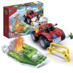 Конструктор BanBao - Пожарникарска кола и лодка, 62 части