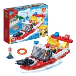 Конструктор BanBao - Пожарникарска спасителна лодка, 62 части