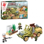 Конструктор Qman - Combat Zone, Нападение с джип, 264 части