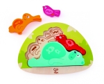 Дървен пъзел Hape - Микс от животни, 5 части