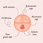 Силиконова чиния за хранене с вакуум - Sassi, Октопод