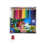 Триъгълни цветни моливи Astra - Astrino, С острилка, 18 цвята, асортимент