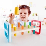 Дървен комплект Hape - Игра с чукче, Дъга
