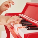 Дървено електрическо пиано Hape - Червено