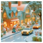 Детски пъзел 4 в 1 Educa - Градът на зайчетата