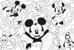 Двулицев пъзел за оцветяване Lisciani - Mickey Mouse, 24 части