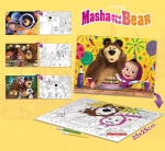 Двулицеви пъзели Lisciani - Маша и Мечока, 4 х 48 части
