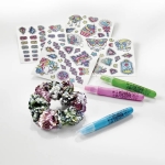 Игрален комплект Totum - Пастели за коса и бляскави татуировки, 8 части