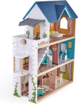 Къща за кукли Hape - С LED светлина, 18 части