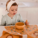 Силиконова купичка за хранене с вакуум Sassi - Динозавър