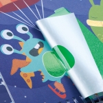 Творчески комплект Hape - Книжка за апликации с фолио, Космос