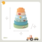 Дървена кула за подреждане Tiny Love - Farmers Funday, 6 m+