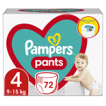 Бебешки пелени гащи Pampers 4, 72 броя