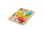 Дървен пъзел Hape - Цветове и форми, 9 части