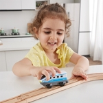 Детска играчка Hape - Междуградски локомотив с батерия, Червен