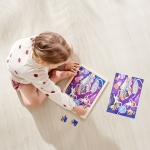 Дървен пъзел Hape - Космически приятели, 48 части