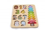 Дървен пъзел Hape - Цветове и форми, 9 части