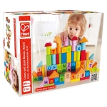 Игрален комплект Hape - Дървени кубчета с цифри и букви, 80 броя