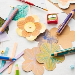 Комплект цветни моливи Stabilo - Woody 3 в 1, С острилка, 6 цвята