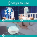 Музикална въртележка с проектор 3 в 1 Infantino - Екрю