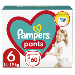 Бебешки пелени гащи Pampers 6, XL, 60 броя