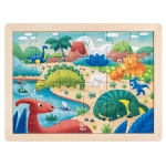 Дървен пъзел Hape - Динозаври, 24 части