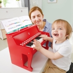 Дървено електрическо пиано Hape - Червено