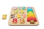 Дървен пъзел Hape - Цветове и форми, 9 части