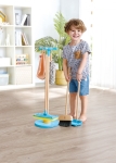 Игрален комплект Hape - Метла и стойка за почистване, 6 части