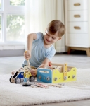 Дървен игрален комплект Hape - Кутия с инструменти, 83 части