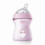 Бебешко шише за хранене Chicco - Natural Feeling РР, за момиче, 250 ml, 2 m+
