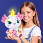 Творчески комплект Canal Toys - Плюшена играчка за оцветяване, Аксолотъл със светещ рог