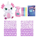 Творчески комплект Canal Toys - Плюшена играчка за оцветяване, Аксолотъл със светещ рог