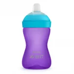 Неразливаща се чаша с мек накрайник Philips Avent - Лилава, 300 ml