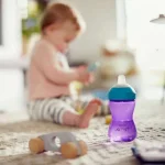 Неразливаща се чаша с мек накрайник Philips Avent - Лилава, 300 ml