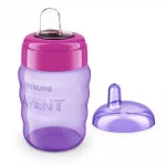 Неразливаща се чаша с мек накрайник Philips Avent - За лесен преход розова, 260 ml