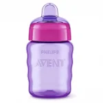 Неразливаща се чаша с мек накрайник Philips Avent - За лесен преход розова, 260 ml