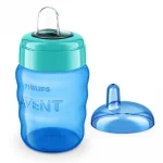 Неразливаща се чаша с мек накрайник Philips Avent - За лесен преход синя, 260 ml