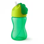 Неразливаща се чаша със сламка Philips Avent - Зелена, 300 ml