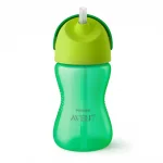 Неразливаща се чаша със сламка Philips Avent - Зелена, 300 ml