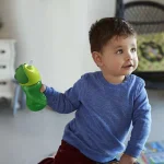 Неразливаща се чаша със сламка Philips Avent - Зелена, 300 ml